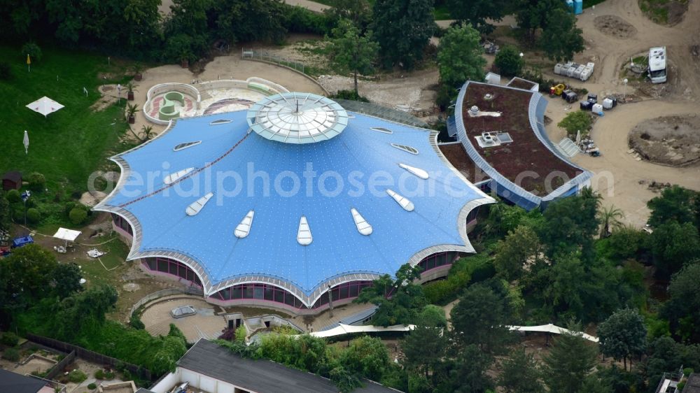 Aerial image Bad Neuenahr-Ahrweiler - Ahrthermen after the flood disaster in the Ahr valley this year in Bad Neuenahr-Ahrweiler in the state Rhineland-Palatinate, Germany