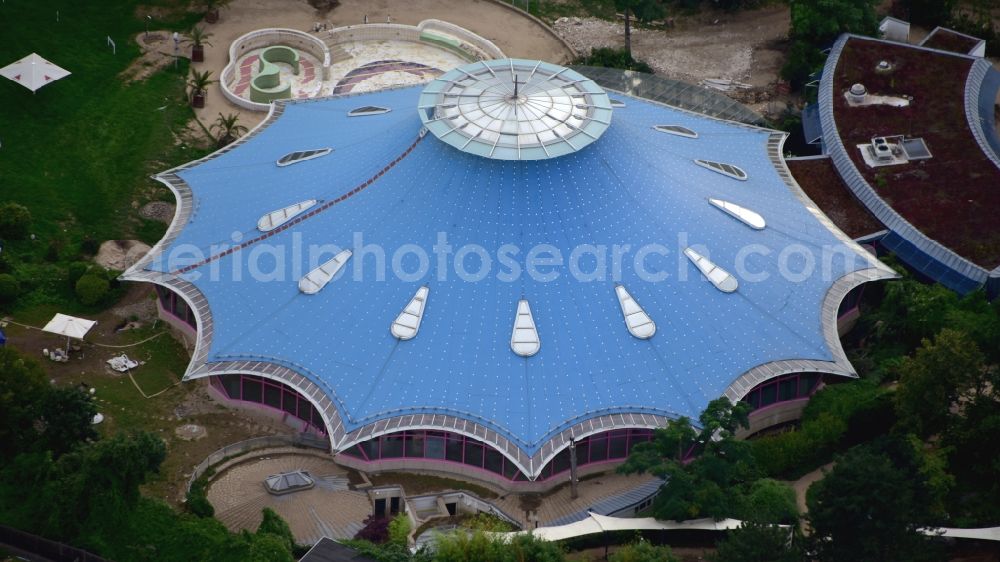 Aerial photograph Bad Neuenahr-Ahrweiler - Ahrthermen after the flood disaster in the Ahr valley this year in Bad Neuenahr-Ahrweiler in the state Rhineland-Palatinate, Germany