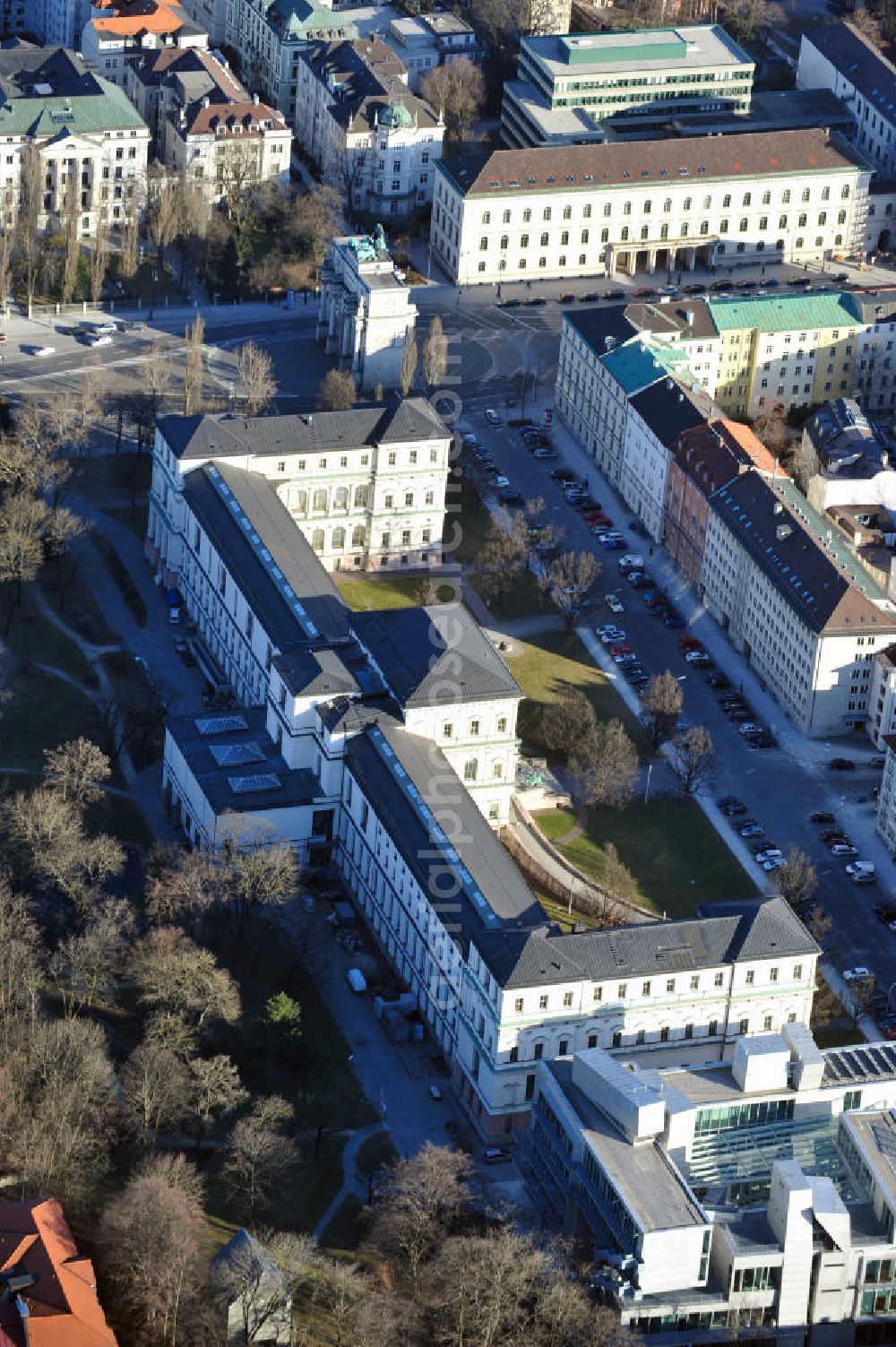 Aerial image München - The Academy of Fine Arts in Munich, one of the most oldest art schools in Germany