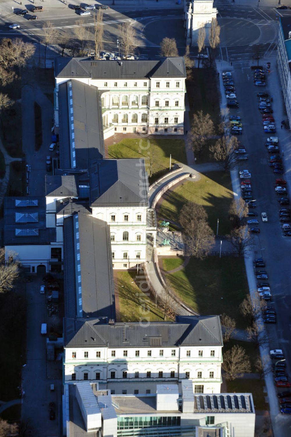 Aerial photograph München - The Academy of Fine Arts in Munich, one of the most oldest art schools in Germany