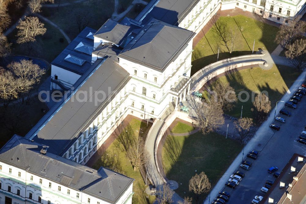 München from above - The Academy of Fine Arts in Munich, one of the most oldest art schools in Germany