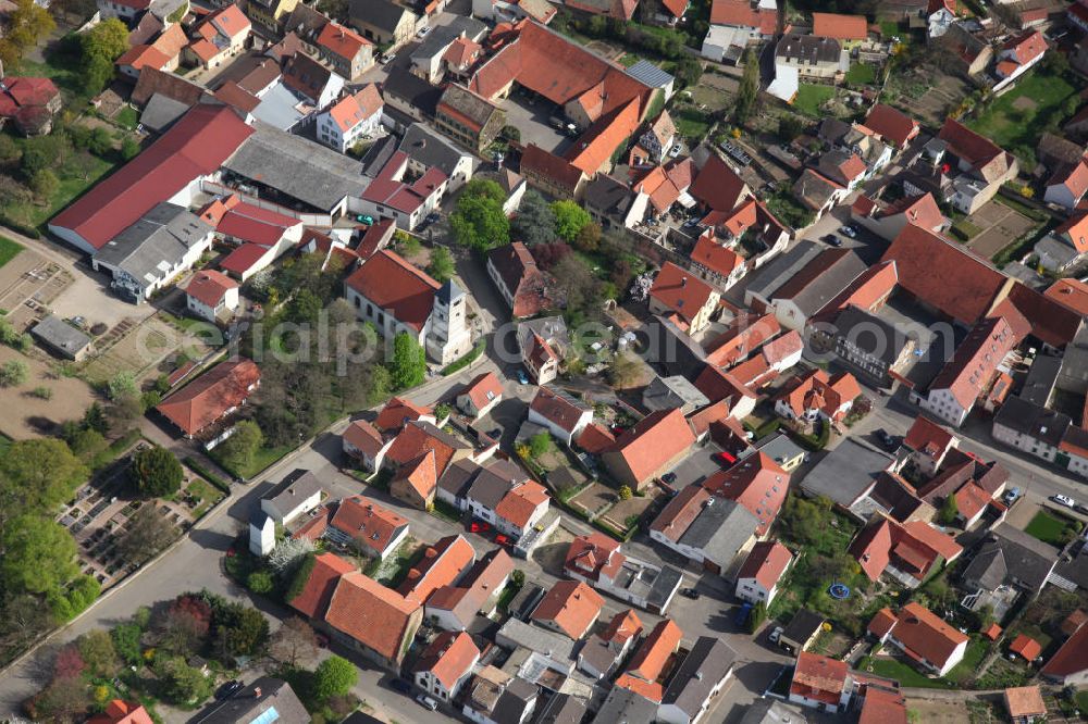 Aerial image Albig - Albig is a municipality in the Alzey-Worms, in Rhineland-Palatinate