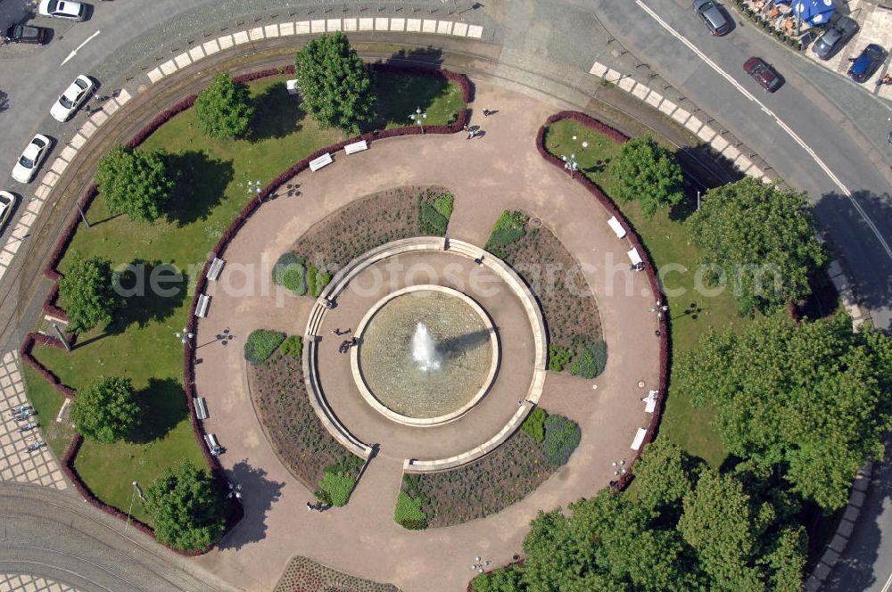 Frankfurt am Main from the bird's eye view: Blick auf den Alfred-Brehm-Platz am Zoo Frankfurt / Main. View of the Alfred Brehm-Platz at the Zoo Frankfurt / Main.