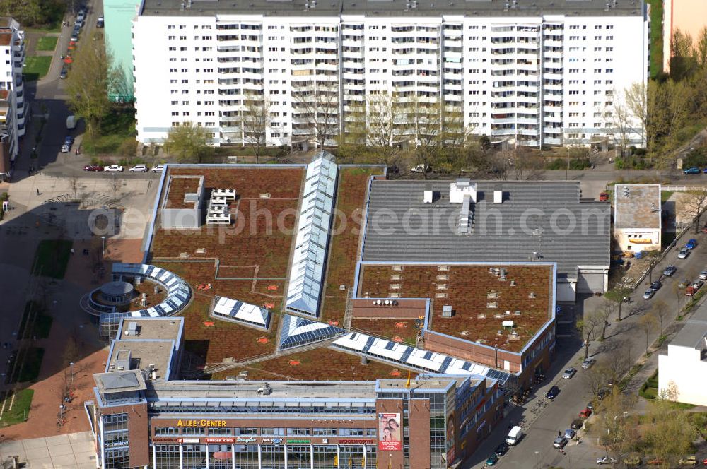 Aerial image Berlin - Blick auf das Allee-Center Berlin der ECE an der Landsberger Allee 277, 13055 Berlin, Tel.: 030 / 971 001 0, Fax: 030 / 971 001 66,