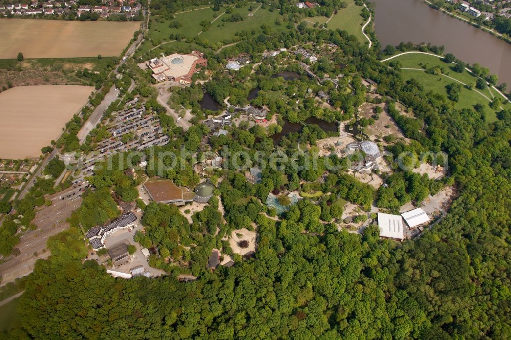 Münster from above - View of the Allwetterzoo Muenster in the state of north Rhine-Westphalia