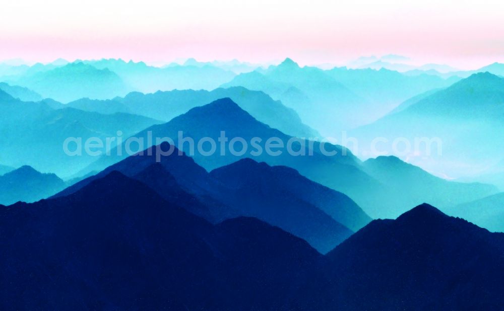 Sonthofen from above - View of the Alps near Sonthofen in the state Bavaria