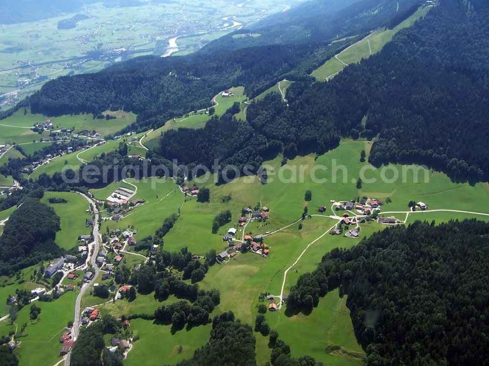 Berchtesgaden from the bird's eye view: Blick auf das Alpenland um Berchtesgaden in Bayern