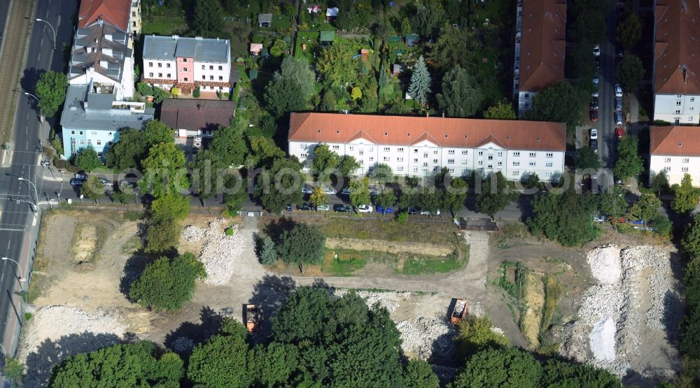 Berlin from the bird's eye view: Old buildings demolition area for new residential construction in the district of Koepenick in Berlin