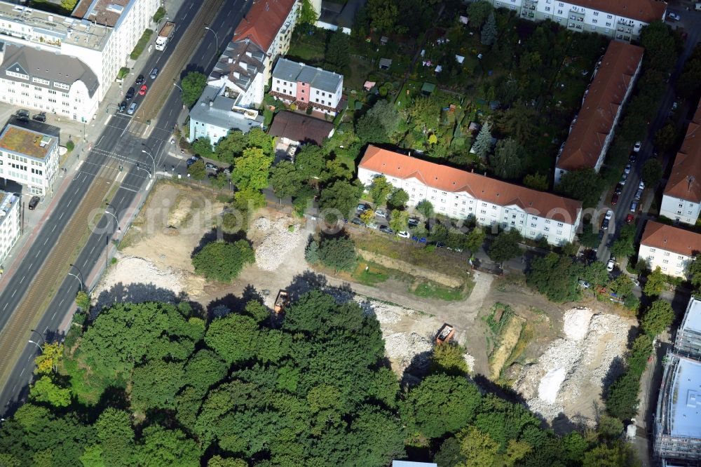 Aerial image Berlin - Old buildings demolition area for new residential construction in the district of Koepenick in Berlin