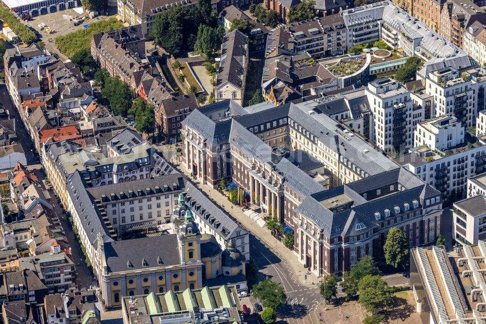 Aerial image Düsseldorf - Listed old building of the the formerly curt on Muehlenstrasse in Duesseldorf in the state North Rhine-Westphalia