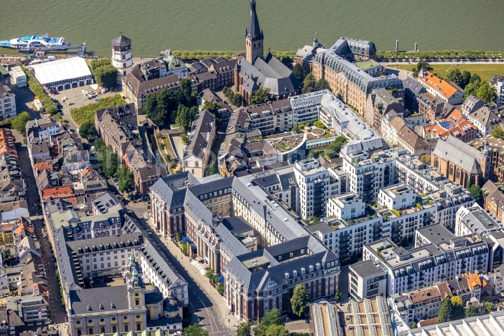 Düsseldorf from above - Listed old building of the the formerly curt on Muehlenstrasse in Duesseldorf in the state North Rhine-Westphalia