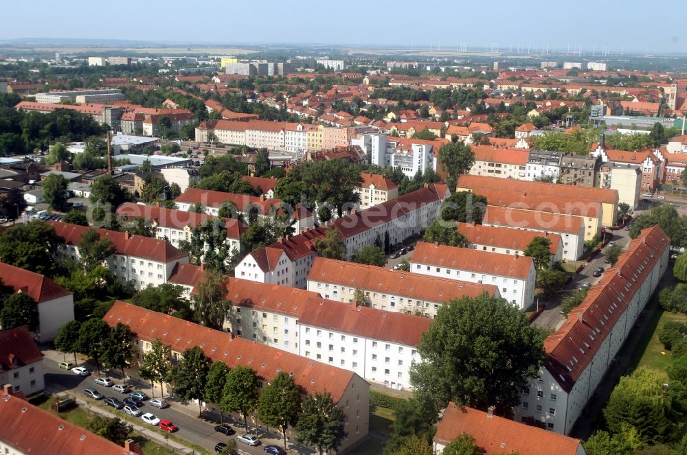 Aerial image Halle / Saale - Old house - apartment buildings - residential areas Möckernstrasse in Halle / Saale in Saxony-Anhalt