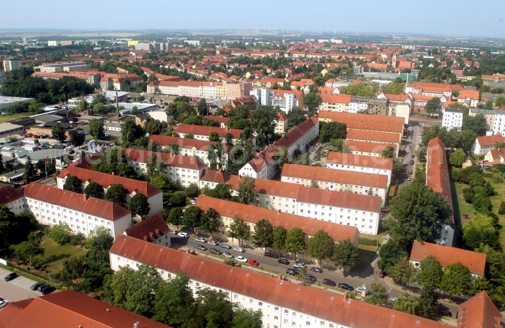 Aerial photograph Halle / Saale - Old house - apartment buildings - residential areas Möckernstrasse in Halle / Saale in Saxony-Anhalt