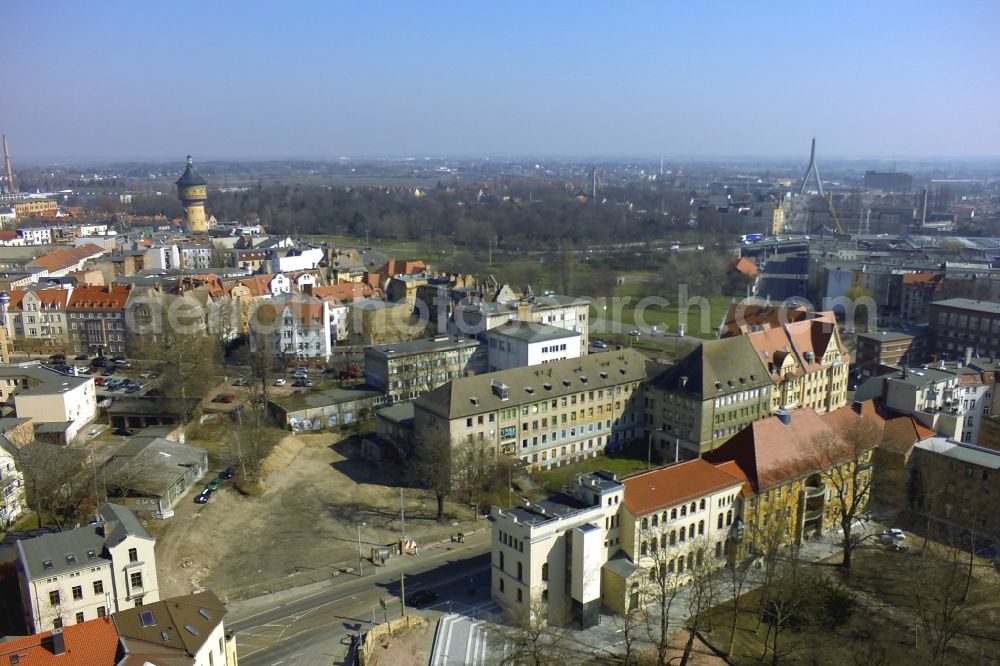 Aerial image Halle (Saale) - Older residential multi-family housing areas Paulusviertel in Halle (Saale) in Saxony-Anhalt