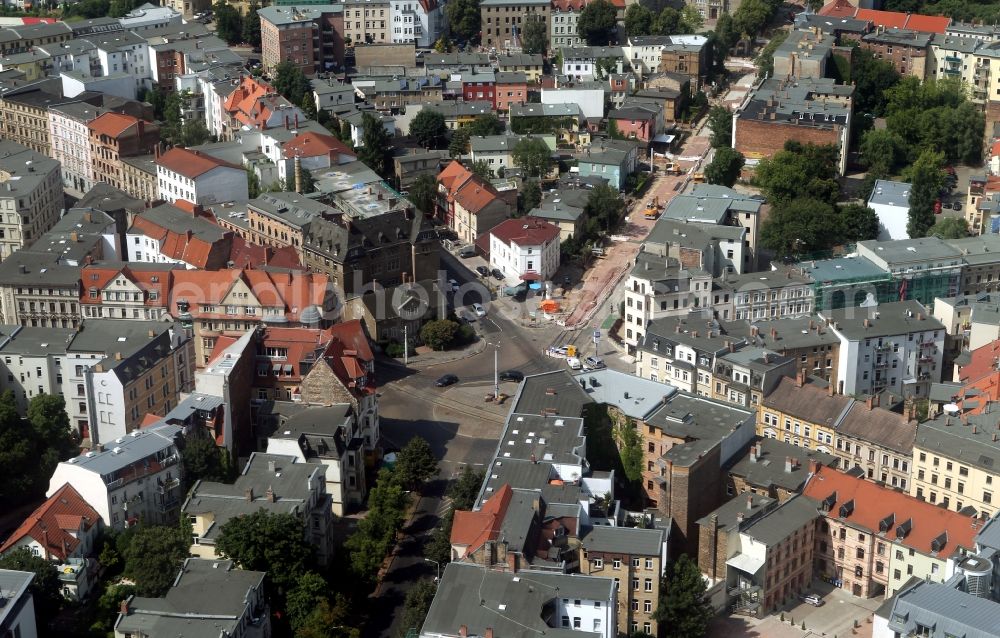 Aerial image Halle / Saale - Old house - apartment buildings - residential areas on Rannischer place in Halle / Saale in Saxony-Anhalt