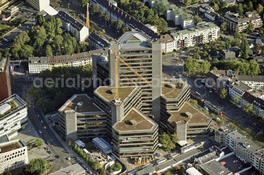 Aerial photograph Köln - Die Gebäude der alten Hauptverwaltung der Deutschen Krankenversicherung AG in der Scheidtweilerstraße. The building of the old headquarters of the German Health Insurance Company in the Scheidtweilerstrasse.