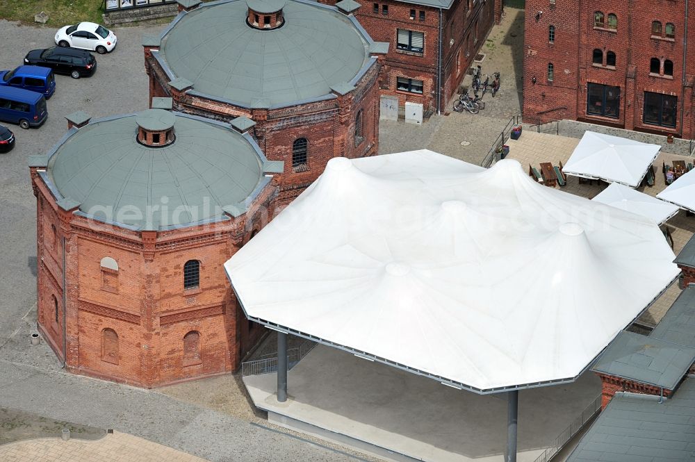 Wittenberge from above - View of the Alte Ölmühle on Bad Wilsnacker St in Wittenberge in Brandenburg