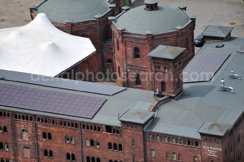 Wittenberge from above - View of the Alte Ölmühle on Bad Wilsnacker St in Wittenberge in Brandenburg