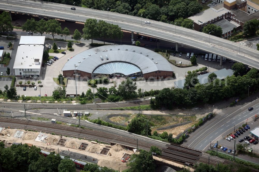 Mainz from the bird's eye view: The Alte Lokhalle (locomotive shed), an event location in Mainz in the state of Rhineland-Palatinate