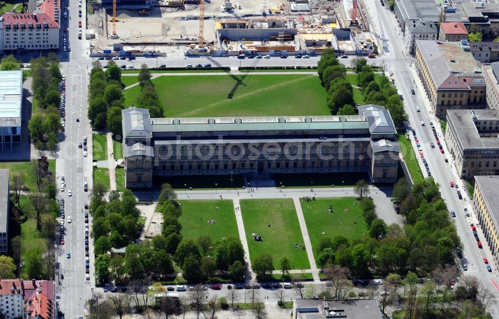 München from above - View of the Alte Pinakothek in Munich in the state Bavaria