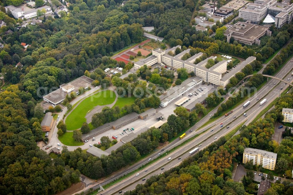 Aerial photograph Essen - View of the old police academy in Essen in the state North Rhine-Westphalia