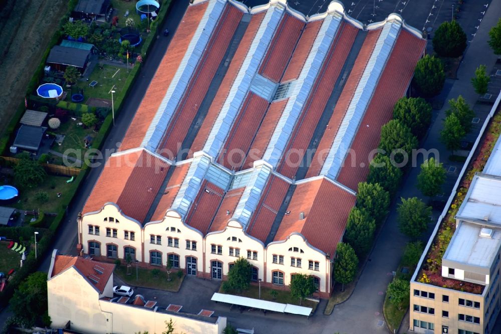 Bonn from above - Old carriage hall, former tram depot, in Bonn in the state North Rhine-Westphalia, Germany