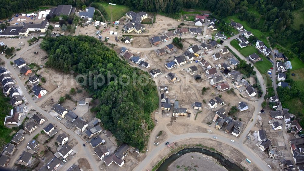 Altenahr from the bird's eye view: Altenburg (Ahr) after the flood disaster in the Ahr valley this year in the state Rhineland-Palatinate, Germany