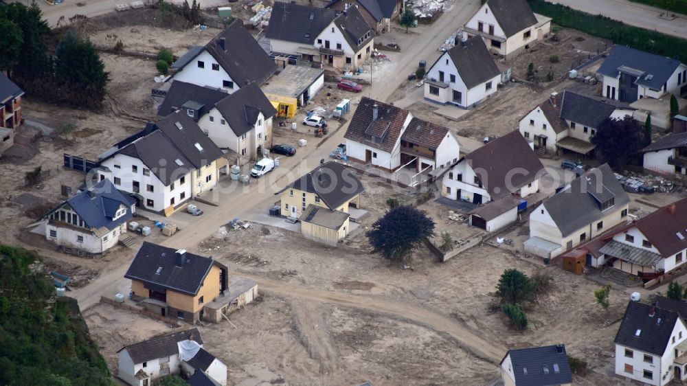 Altenahr from above - Altenburg (Ahr) after the flood disaster in the Ahr valley this year in the state Rhineland-Palatinate, Germany