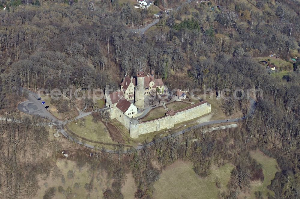 Bamberg from above - View of the castle Altenburg in Bamberg in the state Bavaria