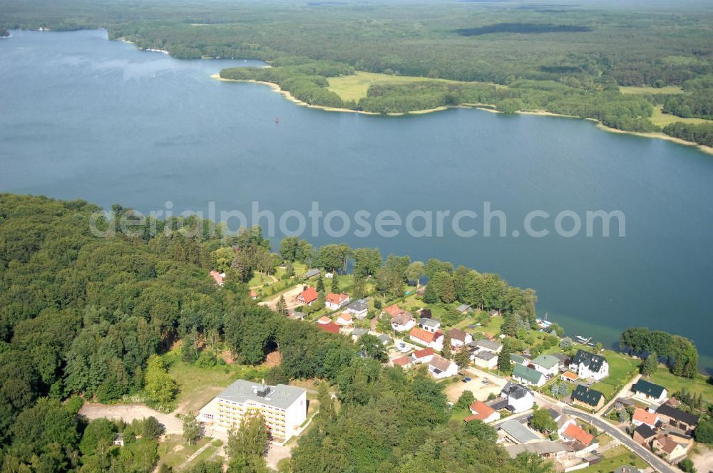 Aerial photograph Schorfheide - Blick auf den Ortsteil Altenhof von Schorfheide am Werbellinsee im Landkreis Barnim in Brandenburg. Der Werbellinsee liegt im Biosphärenreservat Schorfheide-Chorin und ist der viertgrößte Natursee und der zweittiefste See Brandenburgs. Kontakt: EJB Werbellinsee GmbH, Tel. +49 (0) 333 636 297,