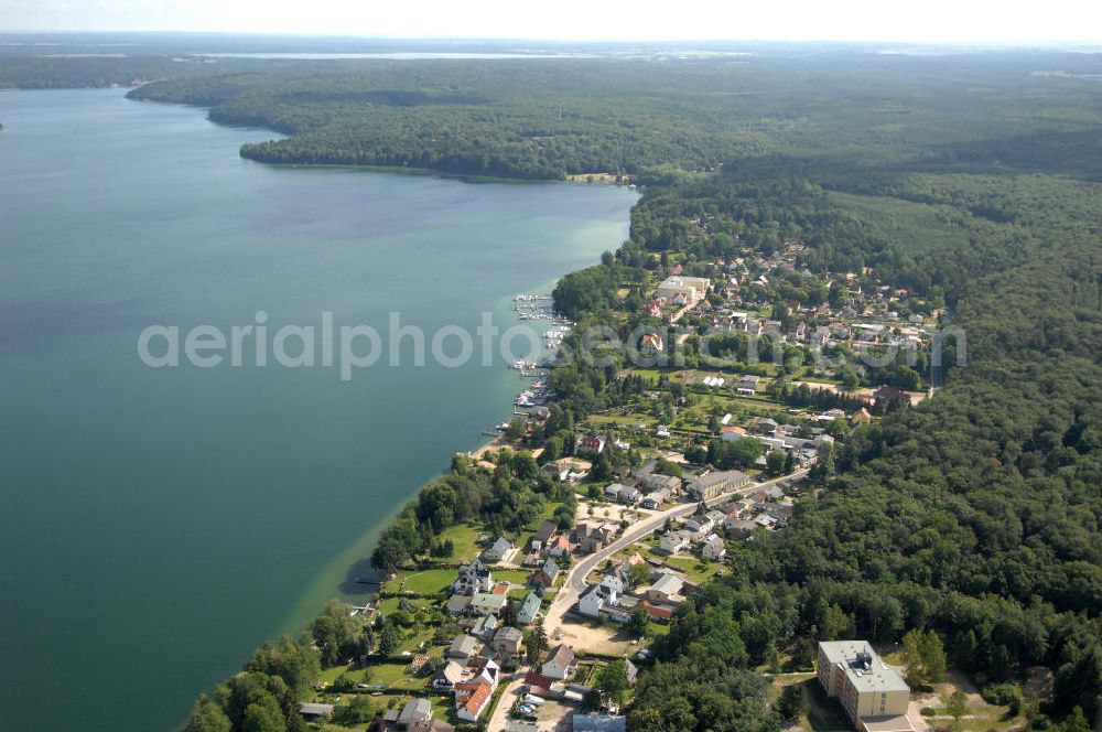 Schorfheide from above - Blick auf den Ortsteil Altenhof von Schorfheide am Werbellinsee im Landkreis Barnim in Brandenburg. Der Werbellinsee liegt im Biosphärenreservat Schorfheide-Chorin und ist der viertgrößte Natursee und der zweittiefste See Brandenburgs. Kontakt: EJB Werbellinsee GmbH, Tel. +49 (0) 333 636 297,