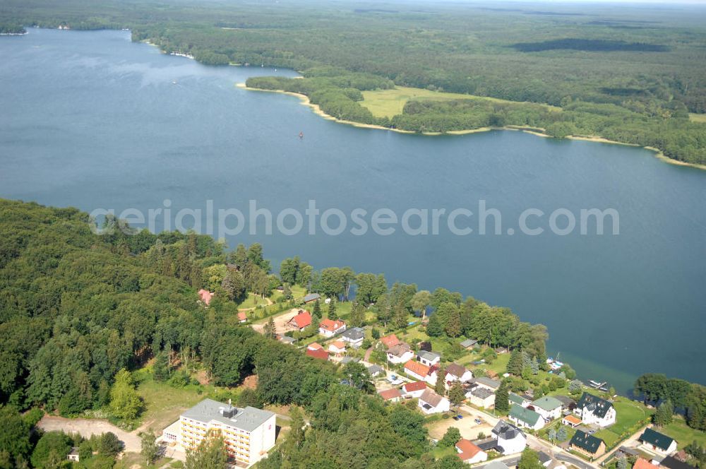 Aerial image Schorfheide - Blick auf den Ortsteil Altenhof von Schorfheide am Werbellinsee im Landkreis Barnim in Brandenburg. Der Werbellinsee liegt im Biosphärenreservat Schorfheide-Chorin und ist der viertgrößte Natursee und der zweittiefste See Brandenburgs. Kontakt: EJB Werbellinsee GmbH, Tel. +49 (0) 333 636 297,