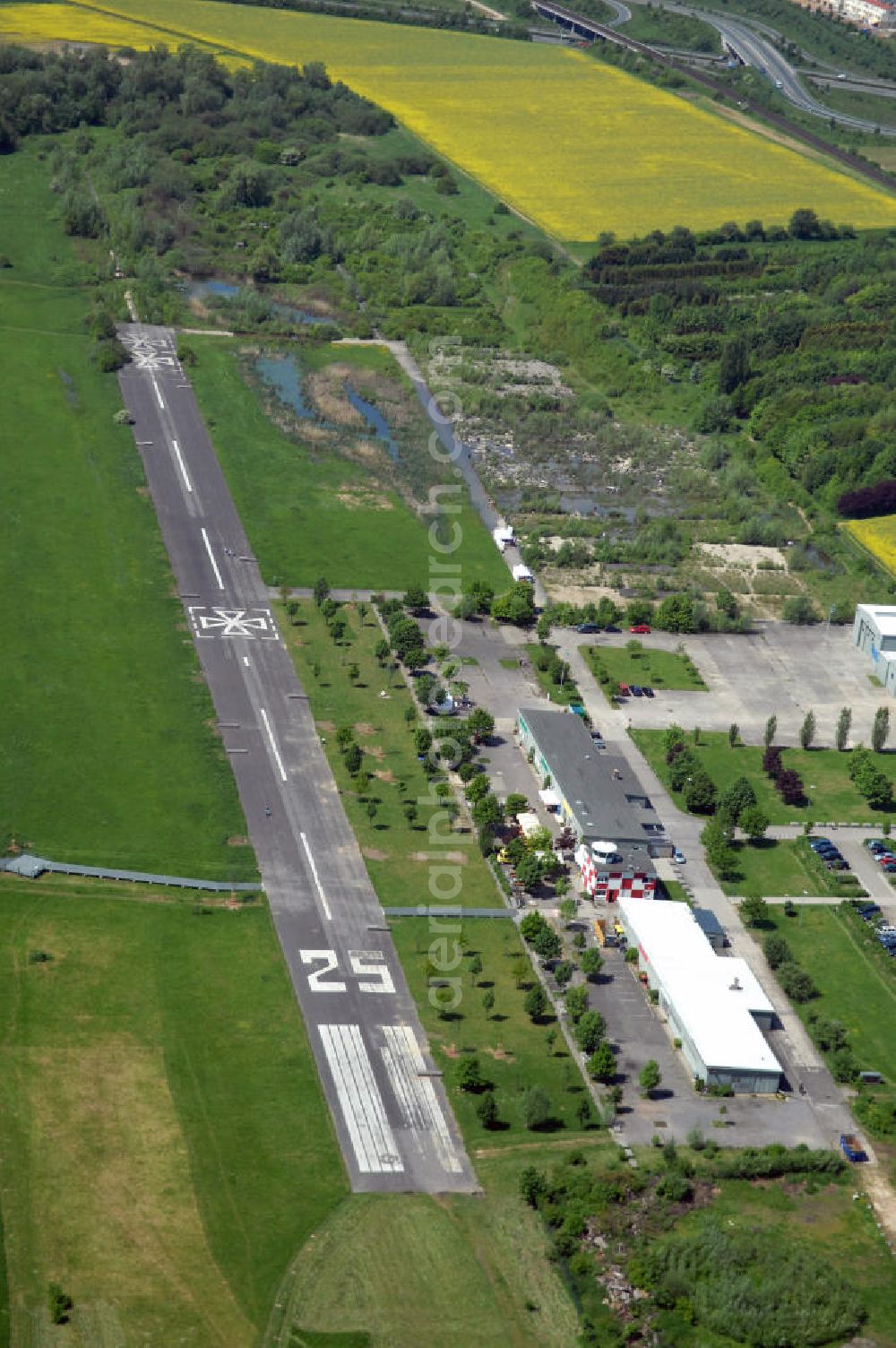 Frankfurt am Main from the bird's eye view: The old airfield resp. the former airbase in Frankfurt-Bonames in Hesse became renaturated. Today it serves as a amenity