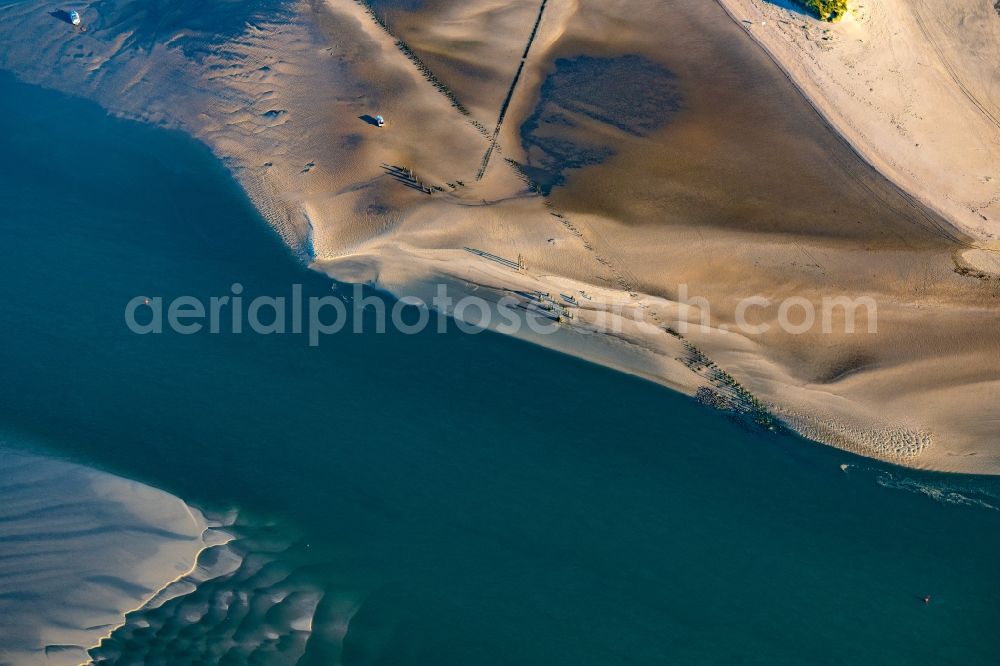 Wangerooge from above - Old sailing harbor in the Wadden Sea in Wangerooge in the state Lower Saxony, Germany