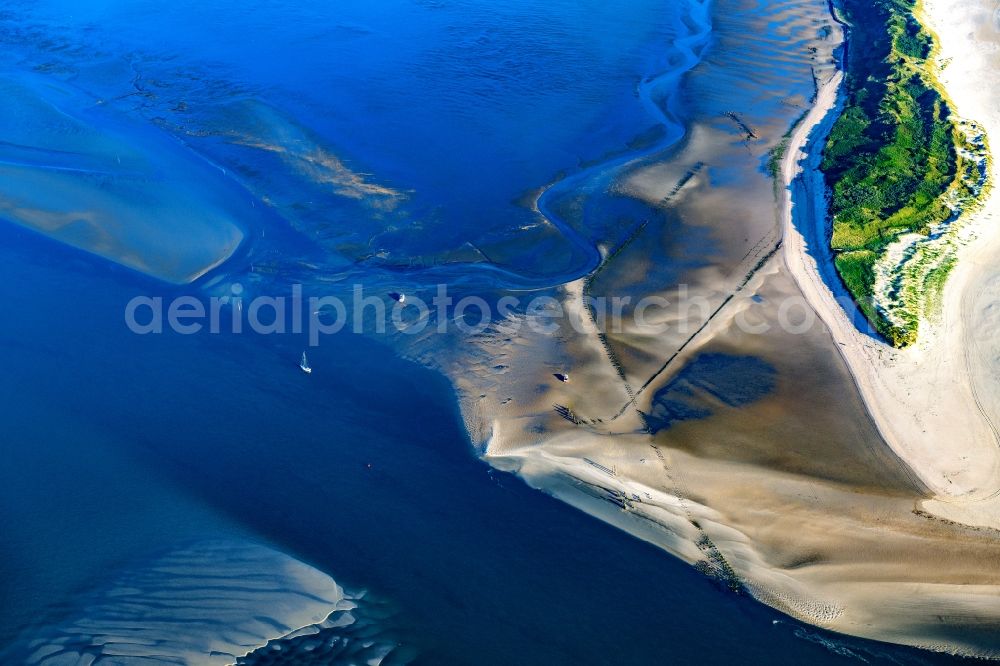 Wangerooge from the bird's eye view: Old sailing harbor in the Wadden Sea in Wangerooge in the state Lower Saxony, Germany