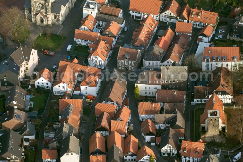 Aerial photograph Herten - Old village at the church of St. Martin in the district of Alt-Westerholt of Herten in North Rhine-Westphalia