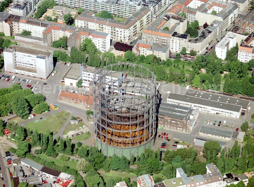 Berlin - Tempelhof from above - Altes Gasometer in Berlin - Tempelhof