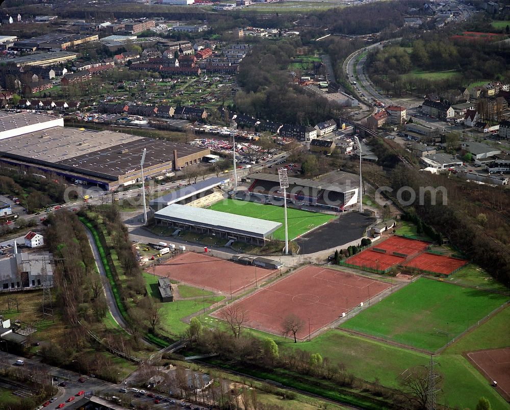 Essen from the bird's eye view: View of the old George Melches Stadium, the home ground of football club Rot Weiss Essen