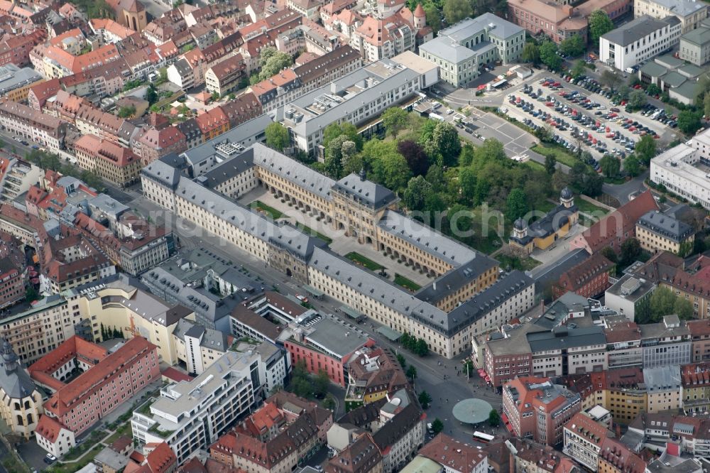 Würzburg from above - Old historic hospital Juliusspital in the Altstadt district of Wuerzburg in Bavaria