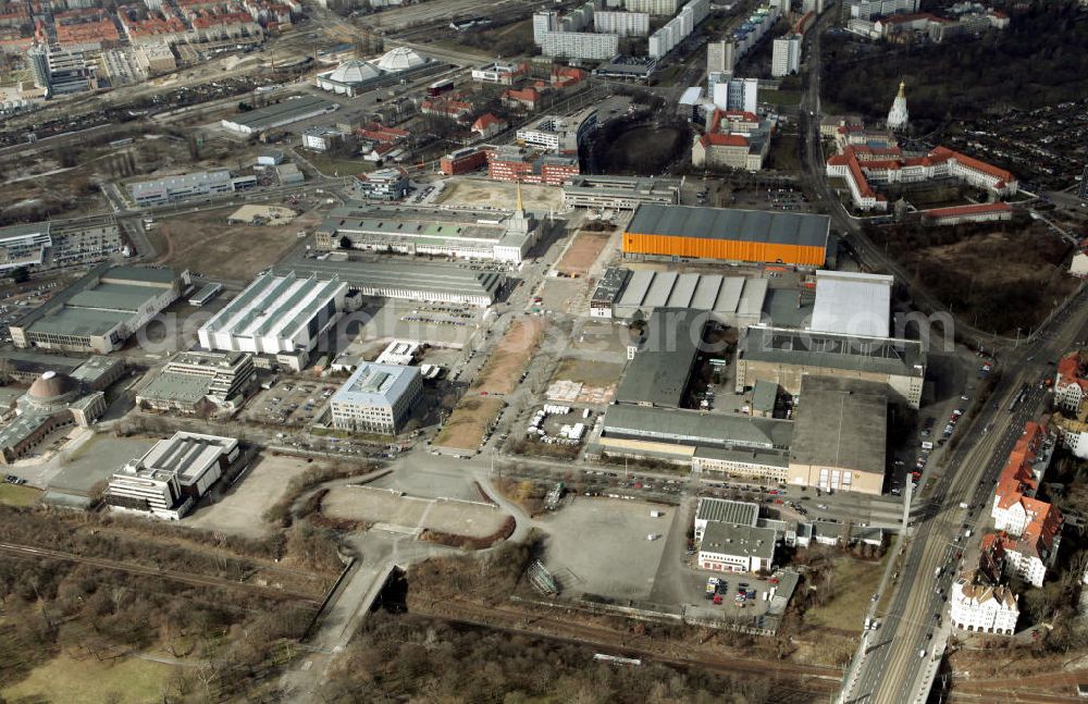 Aerial image Leipzig - Blick auf das Alte Messegelände. View of the Old Exhibition Grounds.