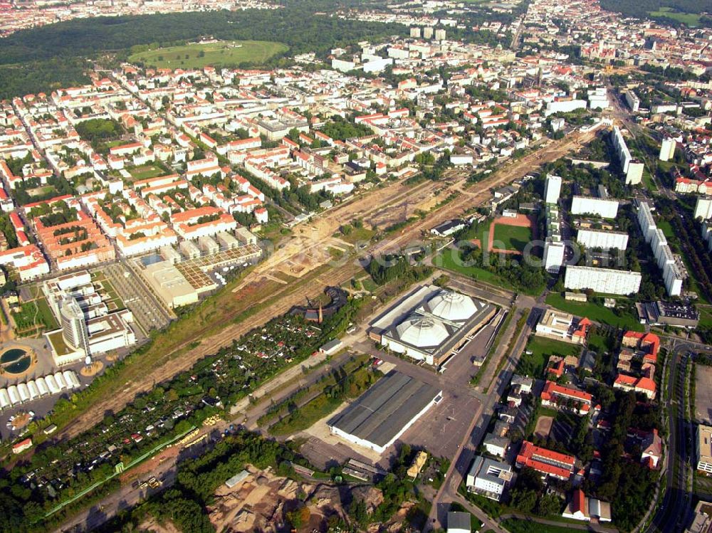 Leipzig from the bird's eye view: 27.08.2005 Leipzig; Altes Messegelände in Leipzig. Altes Messegelände, Prager Str.200 , 04103 Leipzig