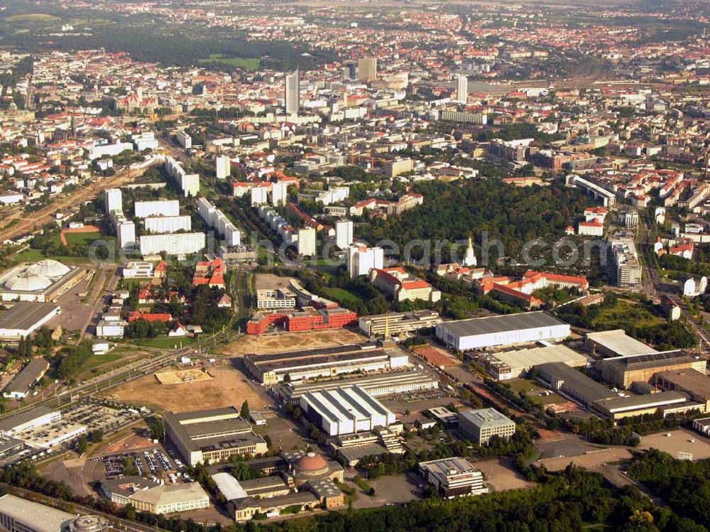 Aerial image Leipzig - 27.08.2005 Leipzig; Altes Messegelände in Leipzig. Altes Messegelände, Prager Str.200 , 04103 Leipzig