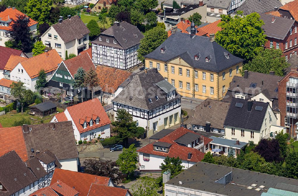 Rüthen from the bird's eye view: Old City Hall Ruethen in the Sauerland region of North Rhine-Westphalia