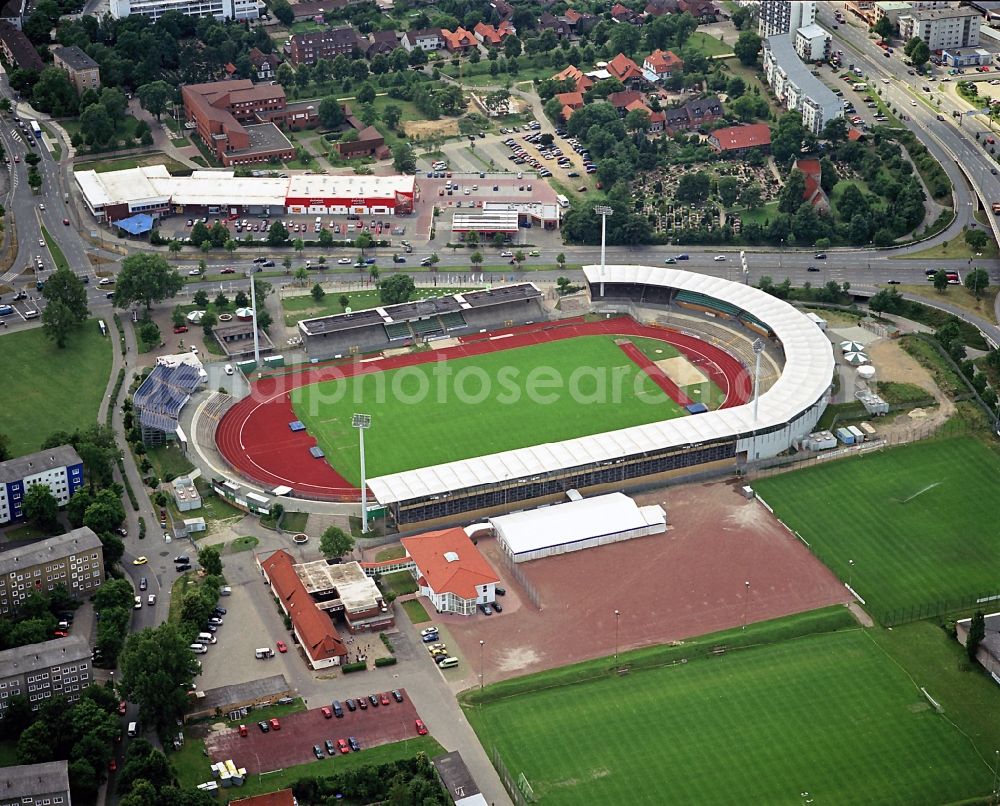 Aerial photograph Wolfsburg - 6/14/1999 WOLFSBURG View the old stadium VfL Wolfsburg in Lower Saxony