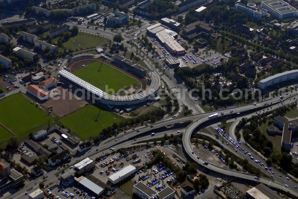 Wolfsburg from above - View the old stadium VfL Wolfsburg in Lower Saxony