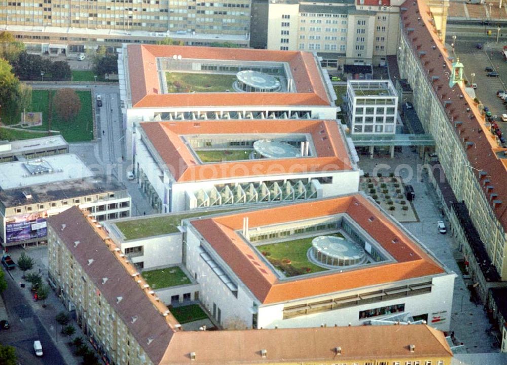 Dresden from above - Altmarkt-Galerie der ECE in der Dresdner Innenstadt.