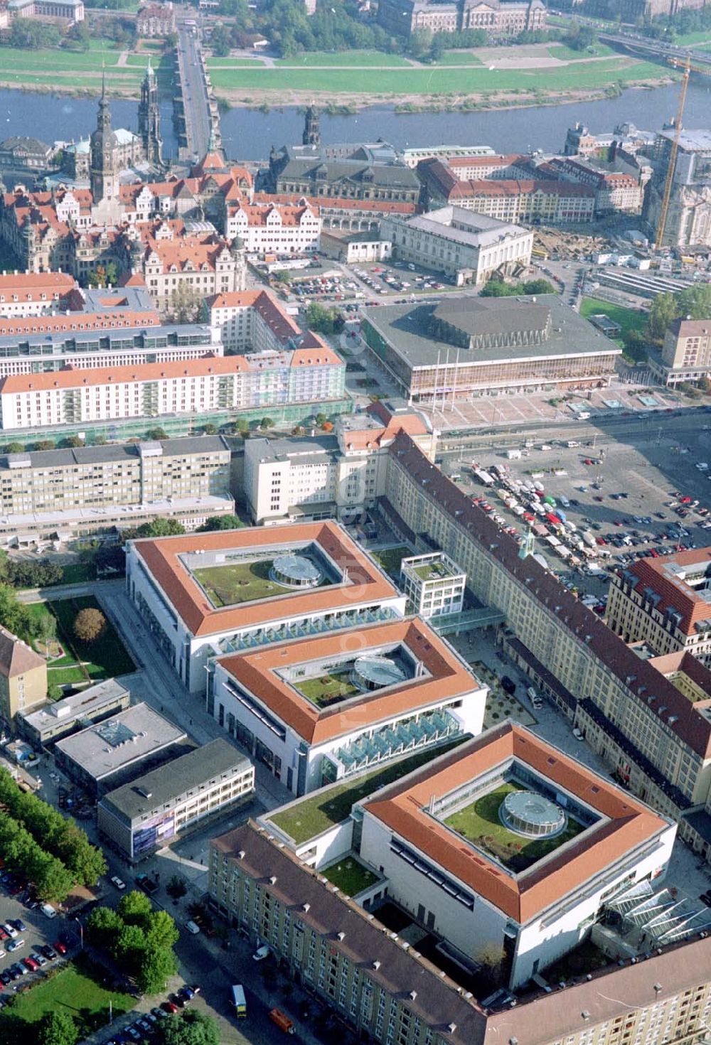 Aerial image Dresden - Altmarkt-Galerie der ECE in der Dresdner Innenstadt.