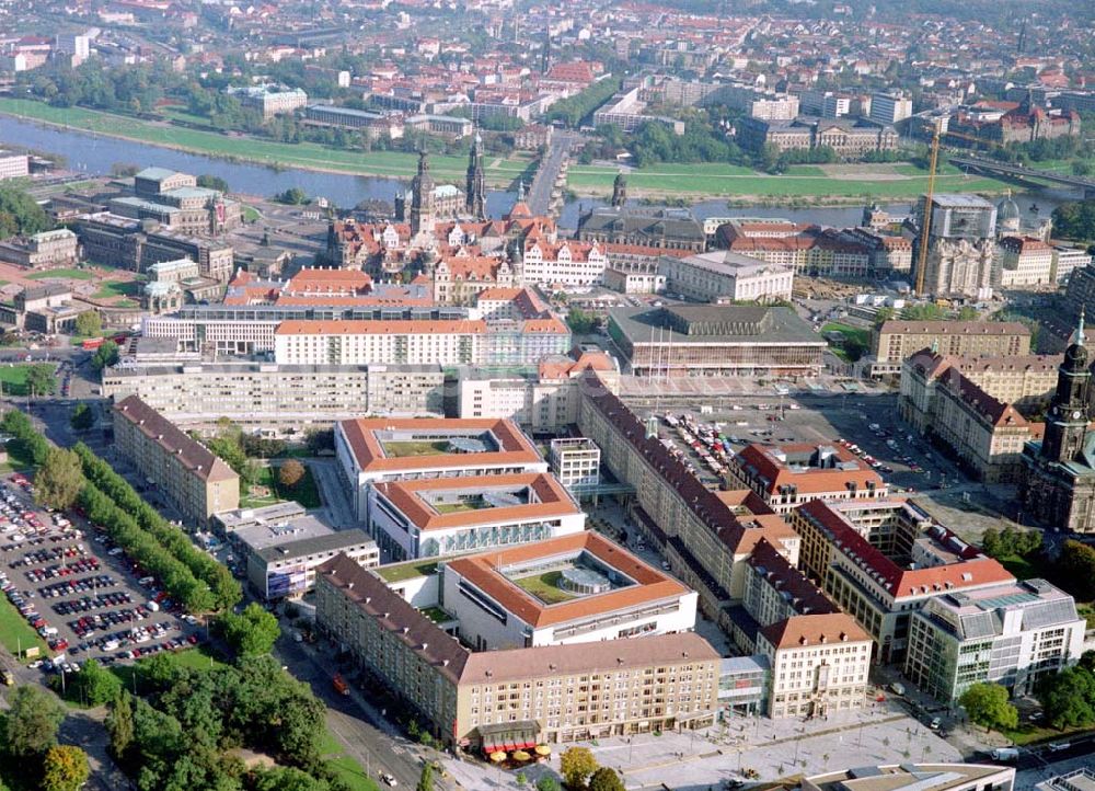 Aerial photograph Dresden - Altmarkt-Galerie der ECE in der Dresdner Innenstadt.