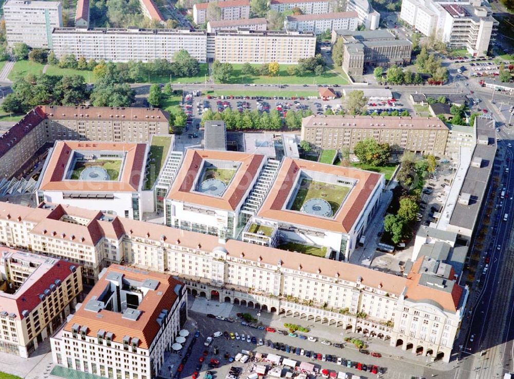 Dresden from above - Altmarkt-Galerie der ECE in der Dresdner Innenstadt.