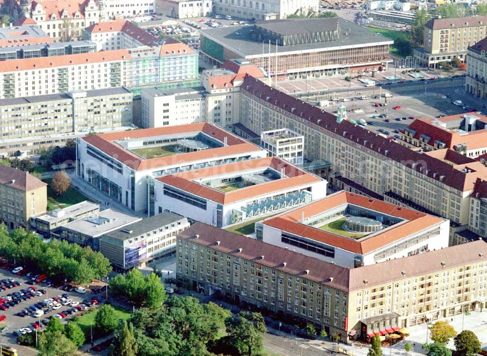 Dresden from above - Altmarkt-Galerie der ECE in der Dresdner Innenstadt.